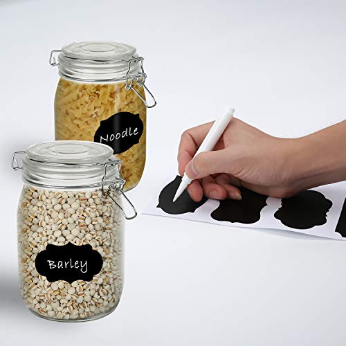 OAMCEG 4 Pack Wide Mouth Mason Jars - 34 OZ Airtight Glass Canning Jars with Leak Proof Rubber Gasket and Clip Top Lids, Perfect for Storing Coffee, Sugar, Flour or Sweets - Image 6