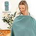Haleeone Muslin Nursing Cover for Breastfeeding, Privacy Breathable Breastfeeding Cover with Arch Neckline for Mom, 100% Cotton Nursing Apron, Green