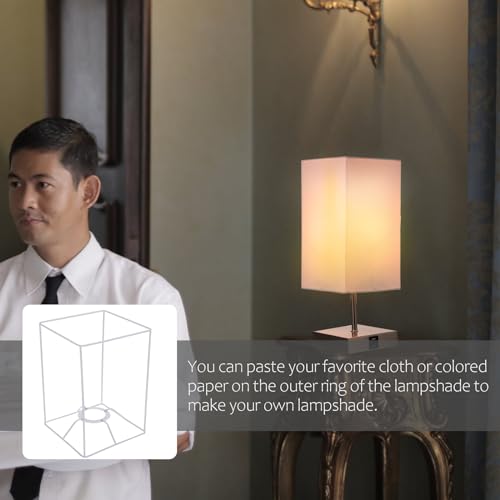 Image of NOLITOY Metal Lampshade Frame,Square DIY Ceiling Light Bracket Lamp Shade Frame Light Bulb Guard Chandelier Lampshade Accessory for Bedroom Room