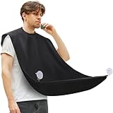 LUPYJI Beard Bib Apron, Adjustable Beard Trimming Hair Catcher, Christmas Gift for Dad,Giving Holiday and Birthdays Gifts for Men (Black)