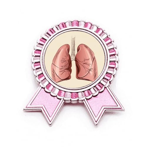 Broche poumon d'orgue rose taille M bijou anatomique métal pour veste