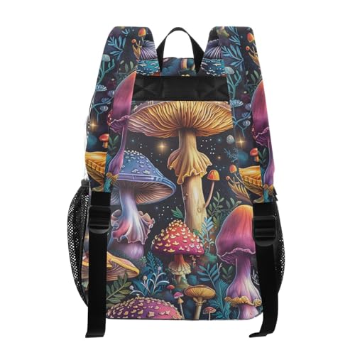 Psychedelic Mushrooms Print Clear Backpack Lightweight Large Capacity See Through Bookbag Transparent Daypack Bag, 12L3