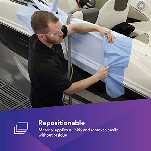 Image of 3M Self Stick Liquid Protection Fabric, 36880, 36 in x 300 ft, 1 Roll, Peel and Stick, Strong Temporary Adhesive, Repositionable Material, UV Resistant, Easy Removal, Blue