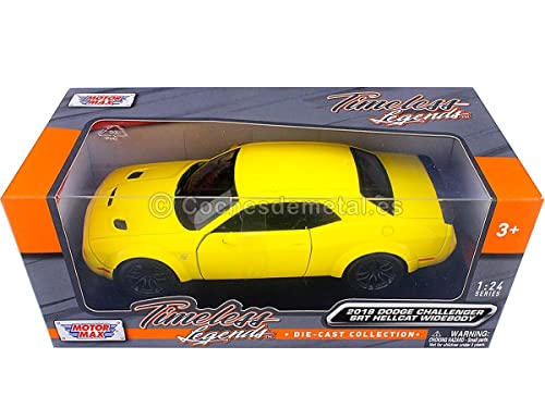 Motor Max 1: 24 W/B. 2018 Dodge Challenger Srt Hellcat (Yellow) #TOP4