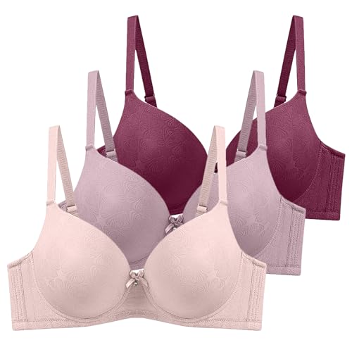 Générique Lot De 3 Soutiens-Gorge avec Armatures Léger Classique Bretelles Réglables Femme Anti-Affaissement Ensemble Lingerie pour Quotidien Et Loisir