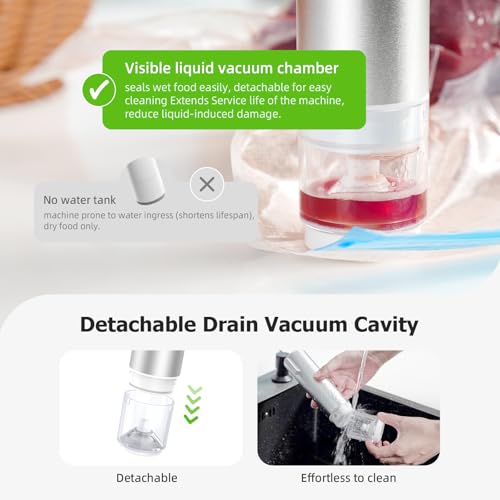 Image of INKBIRD Handheld Vacuum Sealer INK-KZ-100, Multi-Purpose Vacuum Sealer with 4 Mason Jar Lids, One-Touch Operation, Kitchen Essentials for Food, Wine, Meat, Fruits