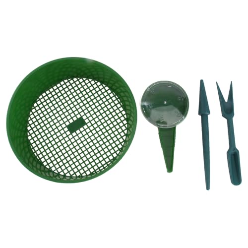 ORFOFE Multifunktionales Gartenpflanzwerkzeug Satz mit Boden Dibber und Samenlocher Handliches Pflanzwerkzeug aus Kunststoff in Grün für Setzlinge und Präzises Säen im Garten