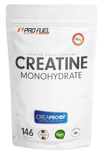 CREAPROOF® Creatin Monohydrat 500g - Kreatin-Monohydrat mit höchster Reinheit, durch unabhängige Laboranalysen bestätigt - Creatine frei von Schwermetallen oder Schadstoffen - Premium Kreatin Pulver