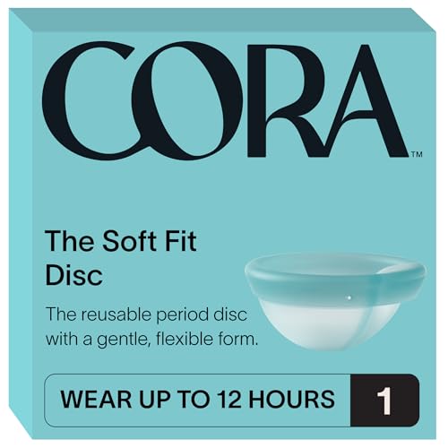Cora Soft Fit Disc | Reusable Period Disc | Soft Menstrual Disc | Up to 12-Hours | Sustainable Alternative to Tampons/Pads | for Light or Heavy Flows | Bladder Sensitivities | Medical Grade Silicone…