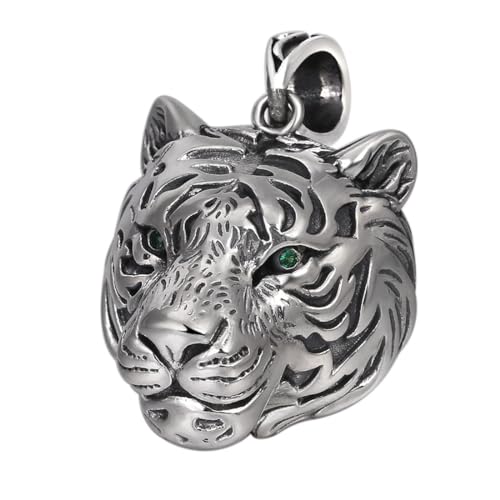 Pendentif tête de tigre en argent sterling S925, un cadeau personnalisé pour homme