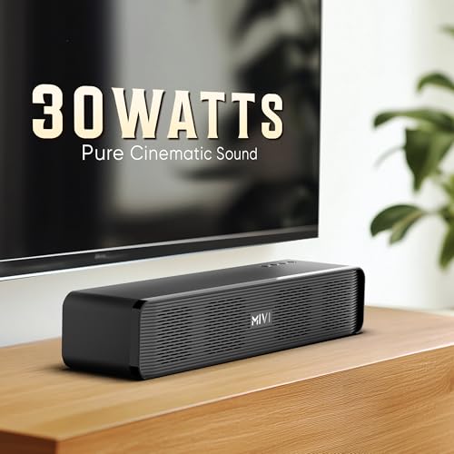 Image of Mivi Fort H30 Portable Bluetooth Speakers Soundbar - [Newly launched] 30W Bluetooth Soundbar for Campus Life, 2.0 Channel, Sleek Design, 6 Hours Playtime, Multi-connectivity, Made in India