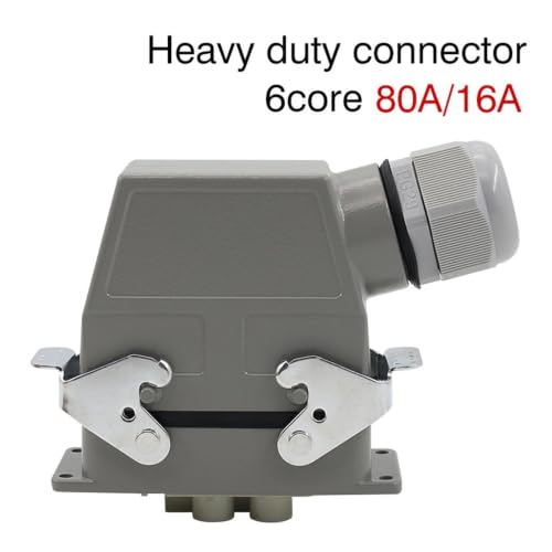 Conector de alta resistencia rectangular de 6 pines y 500V con salida superior 4