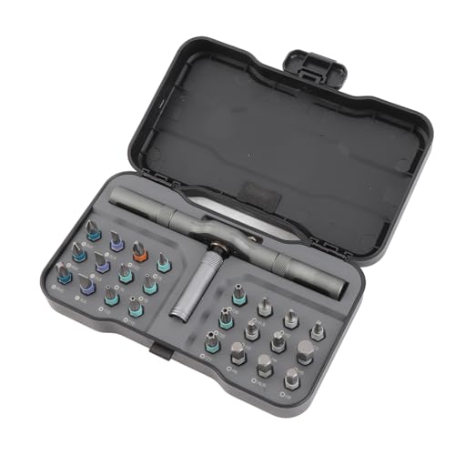 Tbest Ensemble de tournevis, tournevis à cliquet 24 en 1, outil de réparation multifonction, matériel manuel avec poignée RS1