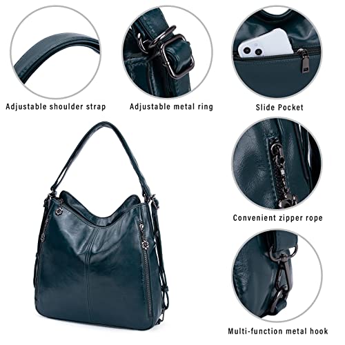 Convertible Backpack Purse For Women Handbag Hobo Tote Satchel Shoulder Bag - Smooth Green #TOP6