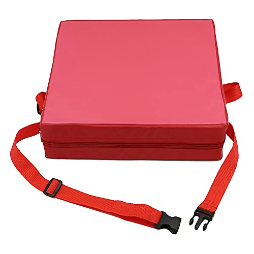 Ailler Sitzerhöhung für Kinder, Baby, Sitzerhöhung, verstellbar, abnehmbar, waschbar, mit Gurten, tragbarer Stuhlerhöhung, für Ess- oder Reisetisch, Rot - 2 Cover