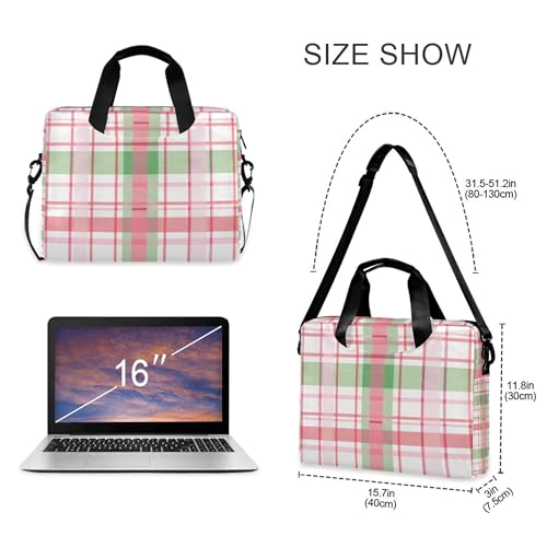 Maletín para portátil con diseño cuadriculado rosa 13-15.6 pulg miniatura 4