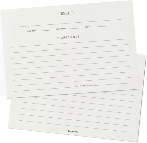 Recipe Cards 4x6 Premium Recipe Cards for Bridal Shower and Weddings Double-Sided 50 Pack Modern Minimalist