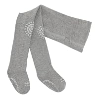 GoBabyGo Original Non-Slip Baby Crawling Tights | Anti-Slip Crawling Support for Active Children | Cottonstretch | 6-12m (74-80cm) | Grey Melange