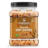 FreshoCartz Yellow Dry Dates 1kg| Peela Sukha Khajoor | Dry Chuhara | Kharek | Pili Kharak | Healthy & Natural Dry Fruits | Iron & Fiber-Rich | Jar Pack