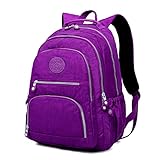 Mochila Fofa Feminina Impermeável Escolar Viagem Trabalho Fashion Mochilas Para Notebook Moderna Leve Roxa