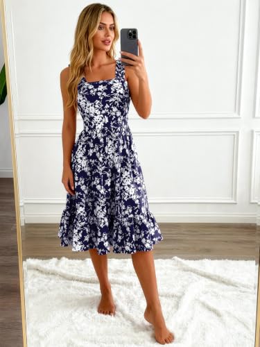 Image of Berydress Sundress for Women 2026 Cute Spaghetti Strap Summer Midi Dresses