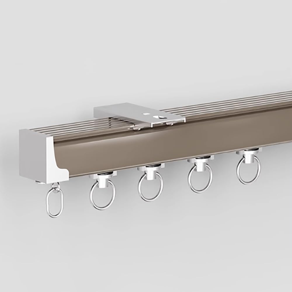 Tringle à rideaux réglable en aluminium champagne 1,7 m pour salon