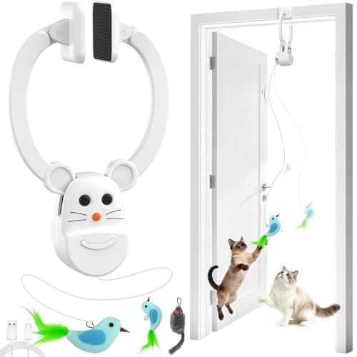 Interactive-Cat-Toys-for-Indoor-Cats-Door-Hanging-Automatic-Flying-Bird-Feather-Toy-USB-Rechargeable-Smart-Cat-Toy-Safe-for-Chase-and-Exercise-Relieves-Bored-for-Kittens-and-Adult-Cats Interactive Cat Toys for Indoor Cats, Door-Hanging Automatic Flying Bird Feather Toy, USB Rechargeable Smart Cat Toy, Safe for Chase and Exercise, Relieves Bored for Kittens and Adult Cats - Image 1
