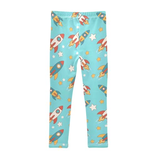 Rockets Stars Girls Leggings Soft Stretch Workout Yoga Dance Pants for Kids Casual Tights2