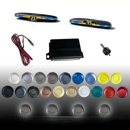 Image of Parking Sensor kit New Feature Rear with Selectable Distance in Feet, Bidirectional Display Options, and Customizable Numeric Orientation and There are 20 Color Probes to Choose from（Dark Grey