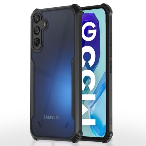 Image of Pikkme Back Cover | Crystal Clear Transparent Back | Ultra Hyrbid | Full Camera Protection | Raised Edge | Bumper Back Case for Samsung Galaxy M55 5G / M55s 5G / F55 5G (Black)