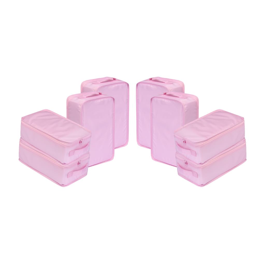 Travel Shoe Bags, Foldable Waterproof Shoe Pouches Organizer-Double Layer (8 Pink Shoe Bags)