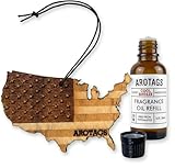 Arotags Reusable Wood Car Air Freshener, Cool Breeze Scent, USA Flag Design, Hanging...