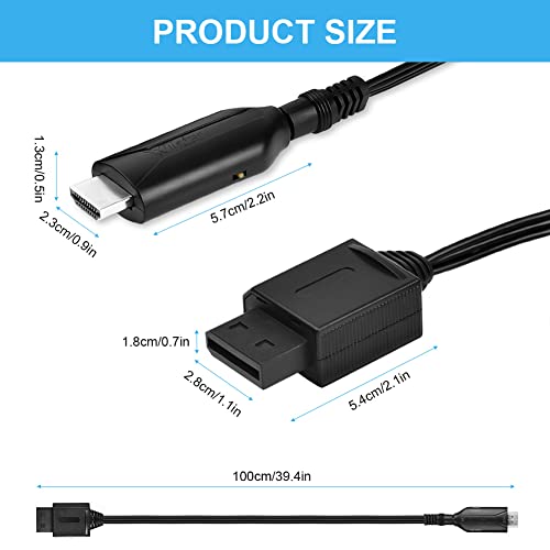 Image of AXFEE Wii to HDMI Converter, All-in-One Wii to HDMI Video Audio Converter | With Wii Input & HDMI Output Connector and USB Cable, Full HD 720 /1080P Converter Compatible with all Wii Display Modes