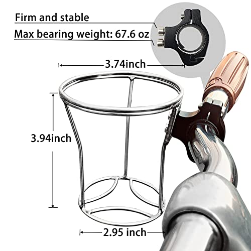 Sunnandaeg Stainless Steel Bike Cup Holder - Handmade Handlebar Coffee Holder For Commuters, Minimalist Bikers, Urban Nomads - 22.2Mm Fit, With Phone & Keys Holder - Perfect For Coffee & Drinks. #TOP5