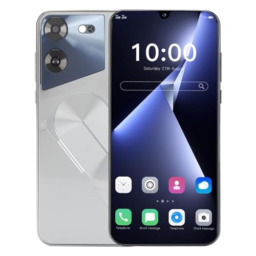 Smartphone 6,49" HD-skärm, Dubbla Kort, Spelvänlig (Silver)
