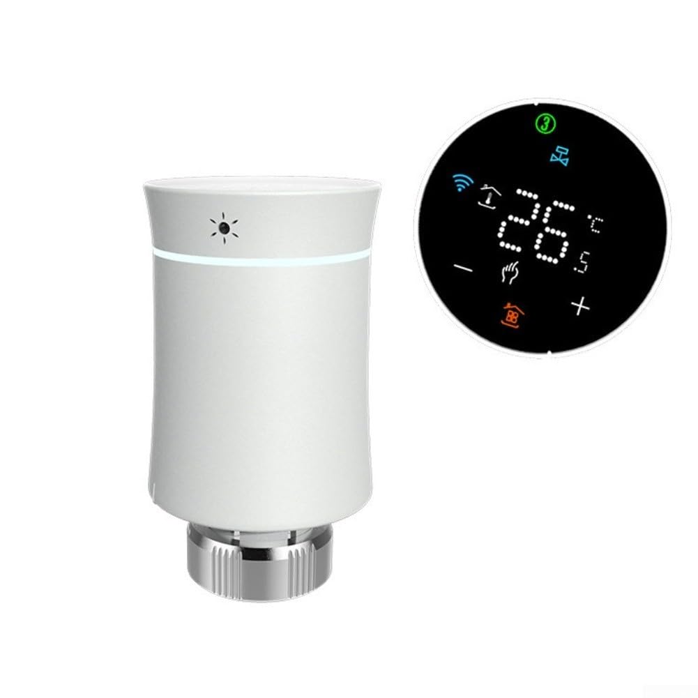 Thermostat pour radiateur pour zigbee Intelligent: Programmable 5+2 Jours, Contrôle App pour tuya, Détection Fenêtre Ouverte, Économie Énergie, Compatible pour Smart Home, 85x52mm