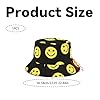 TARGONIX Bucket Hat with Smiley Print, Soft Fabric Sun Hat for Men Women and Teens, Lightweight Foldable Design for Outdoor Activities and Daily Wear Black #1