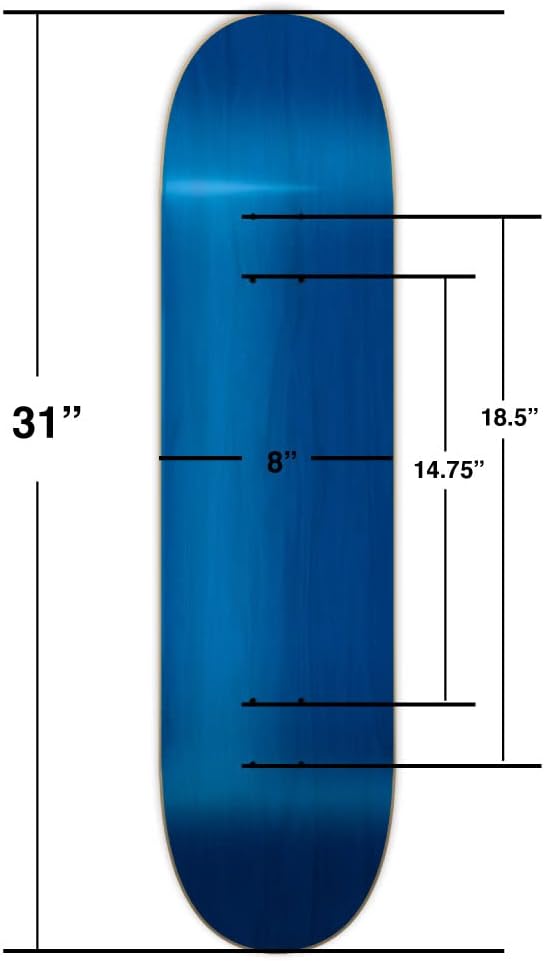 Yocaher Professional Canadian Maple Stain Skateboard decks size 31"x 7.5" / 7.75" / 8.0"/ 8.25"/ 8.5" -Double kicktail skateboard w/Assorted color skate decks W/detached Black Pro Grip Tape - Set of 5