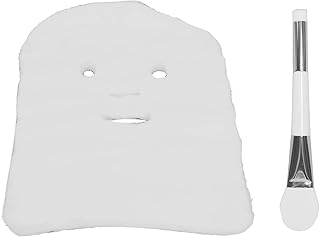 100 Pçs Folhas de Máscaras Faciais, Conjunto de Máscaras Faciais, Máscara Facial de Gaze Descartável Lençóis Faciais Descartáveis de Absorção de Água Forte Com Escova para Salão de Casa Spa