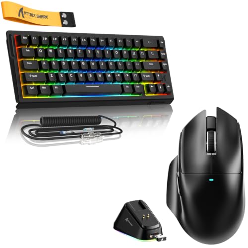 ATTACK SHARK X68HE��V6 �Q�[�~���O�L�[�{�[�h���}�E�X�Z�b�g 8000Hz RT0.01mm 25000DPI 65g ���C�X�C�b�` | X68HE�F8000Hz�ERT0.01mm�E���C�X�C�b�`�ESnap Key�bV6�FPAW3311�E2
