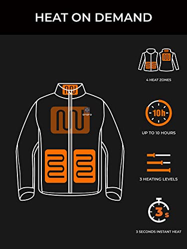 ORORO Men's Heated Down Jacket with Battery, Lightweight Down Heated Coat for Men (Charger Not Included)3
