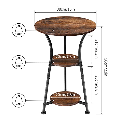 Dulcii Small Round End Table For Narrow And Small Space, 3-Tier Round Accent Couch Beside Table, Modern Side Table Corner Sofa Table Nightstand For Living Room Bedroom #TOP2