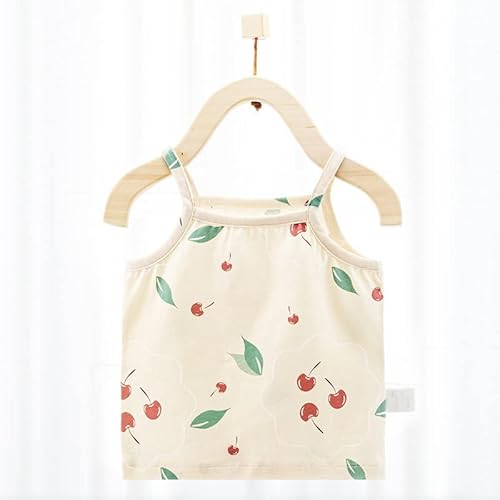NLGToy Camiseta regata infantil para meninas, sem mangas, com suspensórios fofos para o verão, D, 3-