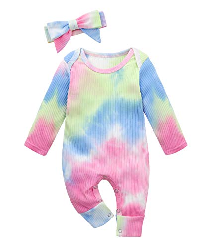 Image of Von kilizo Baby Girl Clothes Cute Floral Infant Newborn Baby Clothes for Girls Letter Print Snap Baby Girl Romper Jumpsuit