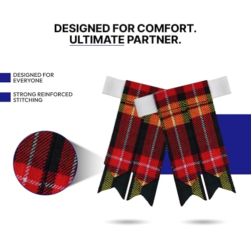 Image of Scottish Tartan Kilt Flashes with Elastic Adjusters