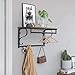 VASAGLE Coat Rack Wall Mount, Wall Hooks with Shelf, Hanging Rail, 5 Hooks, for Entryway, Bathroom, Laundry Room, Rustic Brown and Black ULCR11BX