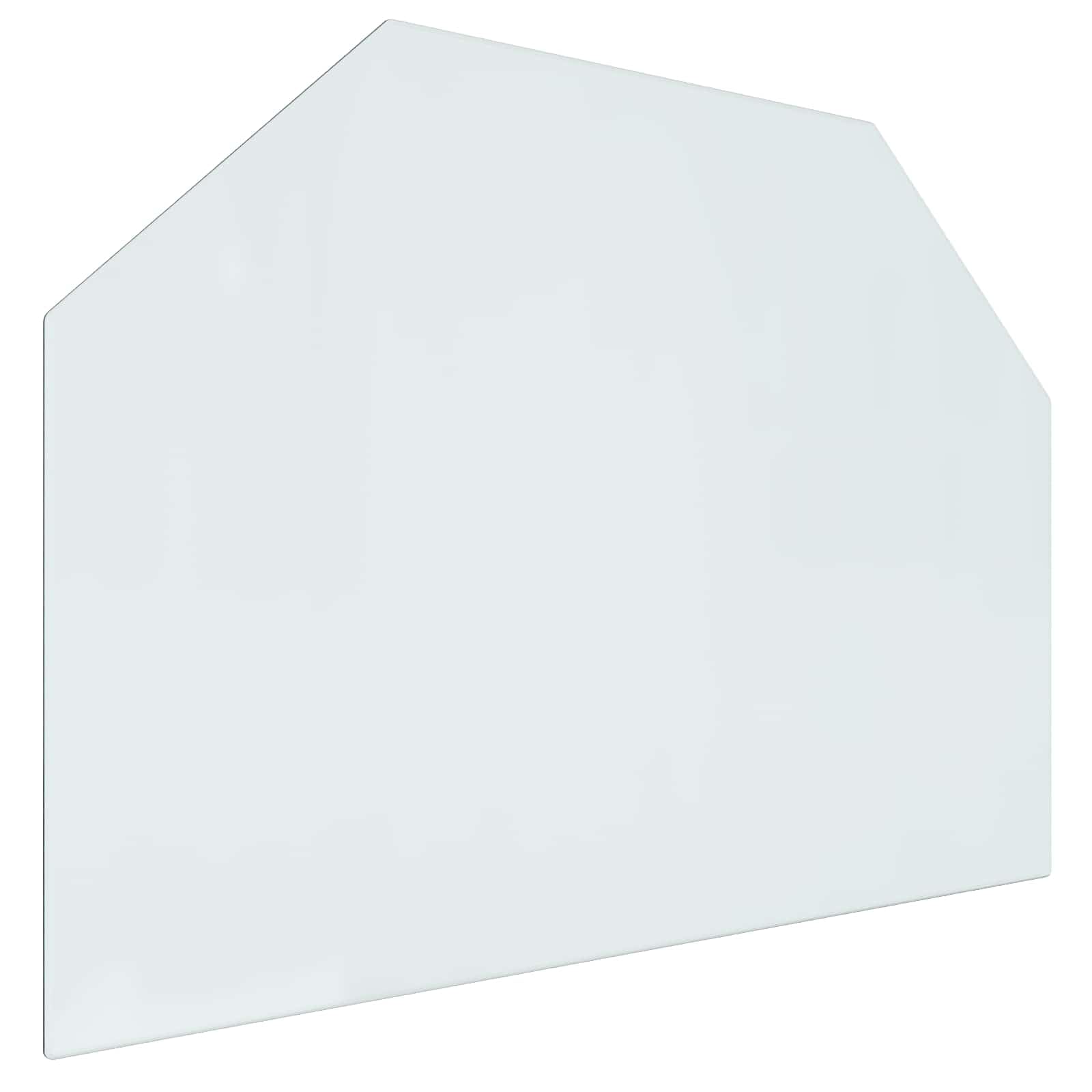Kaminbodenplatte 80 x 60 cm aus gehärtetem Glas - Funkenschutzplatte für Kaminofen, Bodenplatte für Kamin, Transparente Glasplatte für Parkett und Laminat