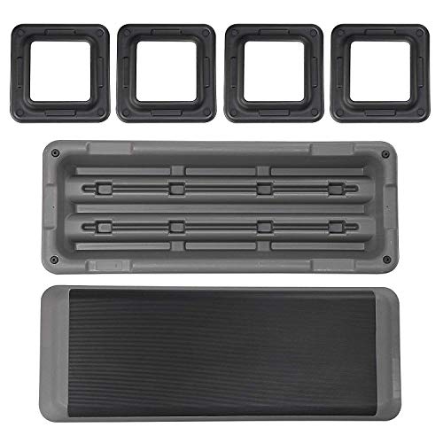 Oteymart 43 Inches Aerobic Step Platform Stepper Height Adjustable for Exercise Workout Step Platform w/ 4 Risers Trainer, Black