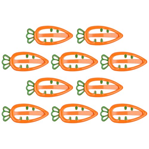 WRBAJIS 10Pcs Easter Hair Clips Carrot Hair Barrettes Metal Carrot Shaped Hair Pins Cute Hair Accessories for Women Girls Easter Party Supplies