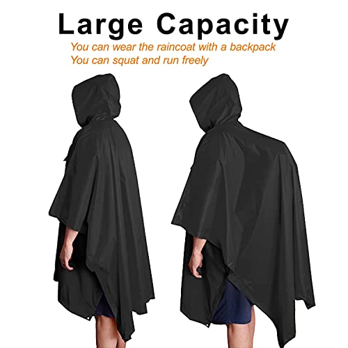 salamra Hooded Rain Poncho Waterproof Raincoat Jacket for Men/Women/Adults with Pocket - Image 6